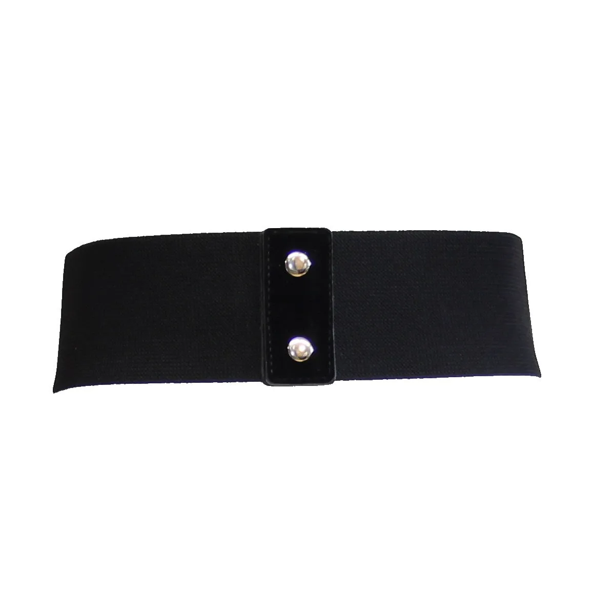 13cm Black Triple Western Buckle Suede Elasticated Waist Belt