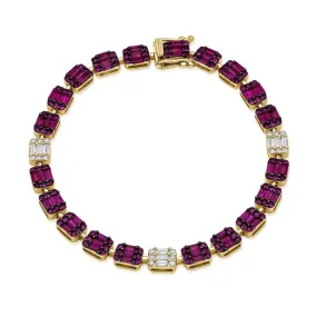 14K GOLD DIAMOND RUBY FARRAH BRACELET