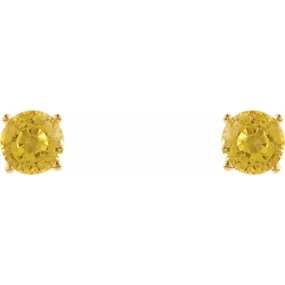 14K Yellow 5 mm Natural Yellow Sapphire Stud Earrings