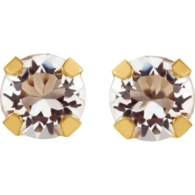 14K Yellow Imitation Sapphire Inverness® Piercing Earrings