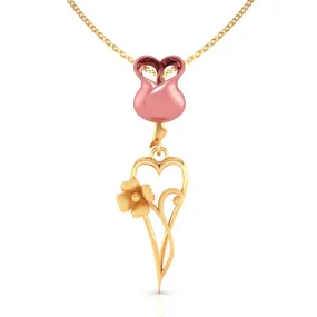 18k Yellow With Love Style Gold Pendant