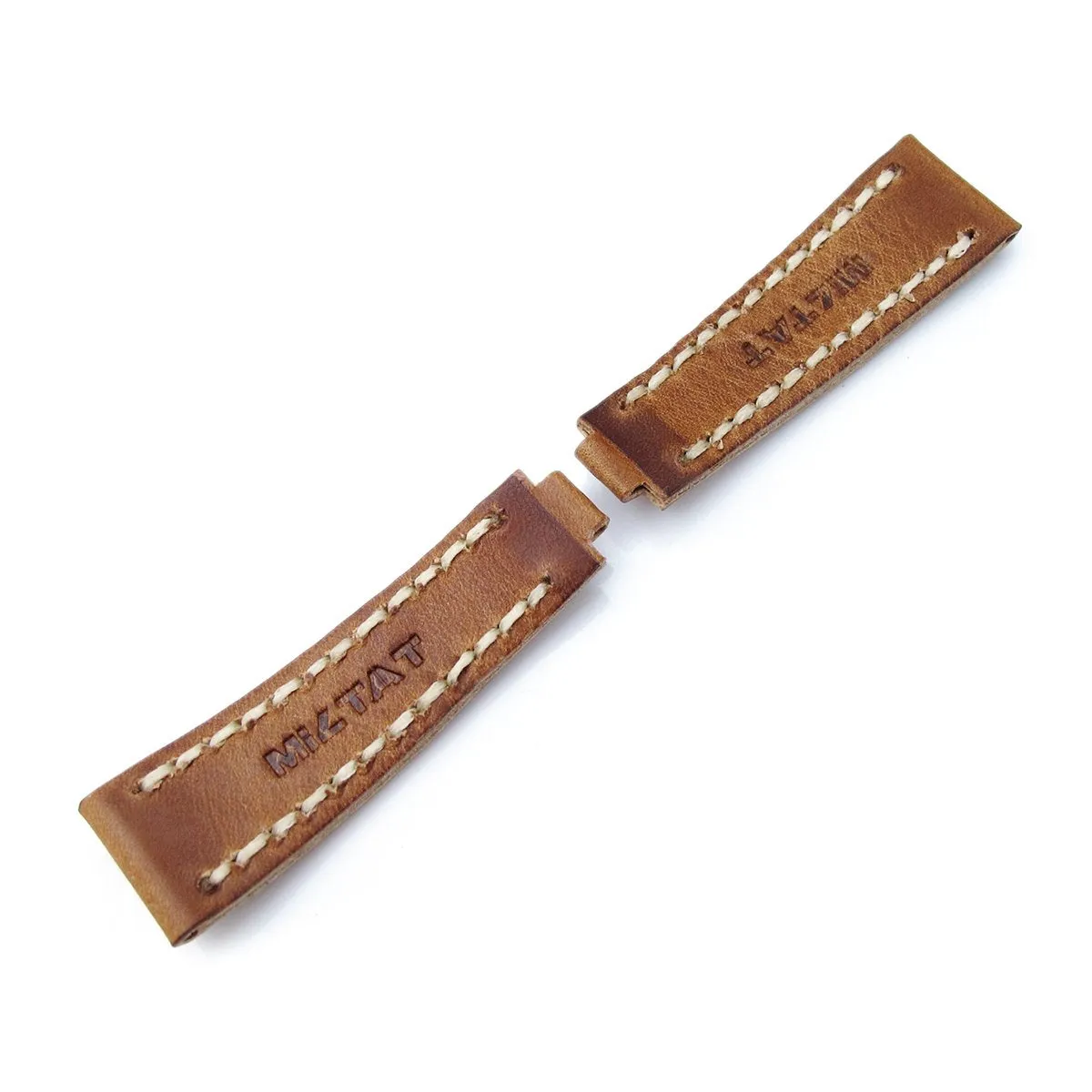 20mm MiLTAT RX Collection 'X' Watch Strap, Matte Brown Pull Up Leather, Beige St. Tailor-made for RX SUB & EXP