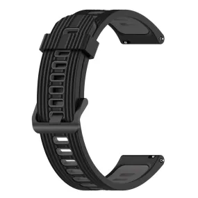 20mm Universal bi-color silicone watch strap - Black / Dark Grey