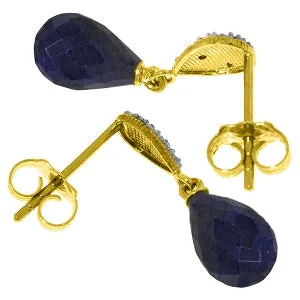 6.63 Carat 14K Solid Yellow Gold Splendid Sapphire Diamond Earrings