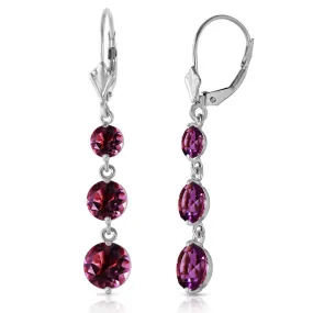 7.2 Carat 14K Solid White Gold Stricken Love Amethyst Earrings