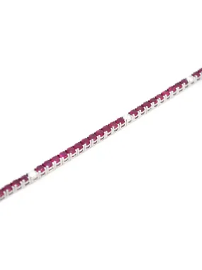 8.05ct Diamond Ruby 18K Gold Tennis Bracelet