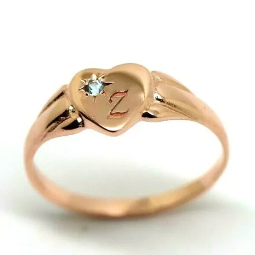 9ct Rose Gold Heart Topaz Birthstone November Signet Ring   Engraving