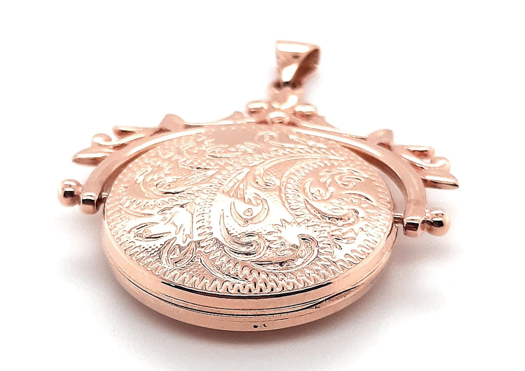 9ct Rose Gold Photo Locket Spinner Pendant