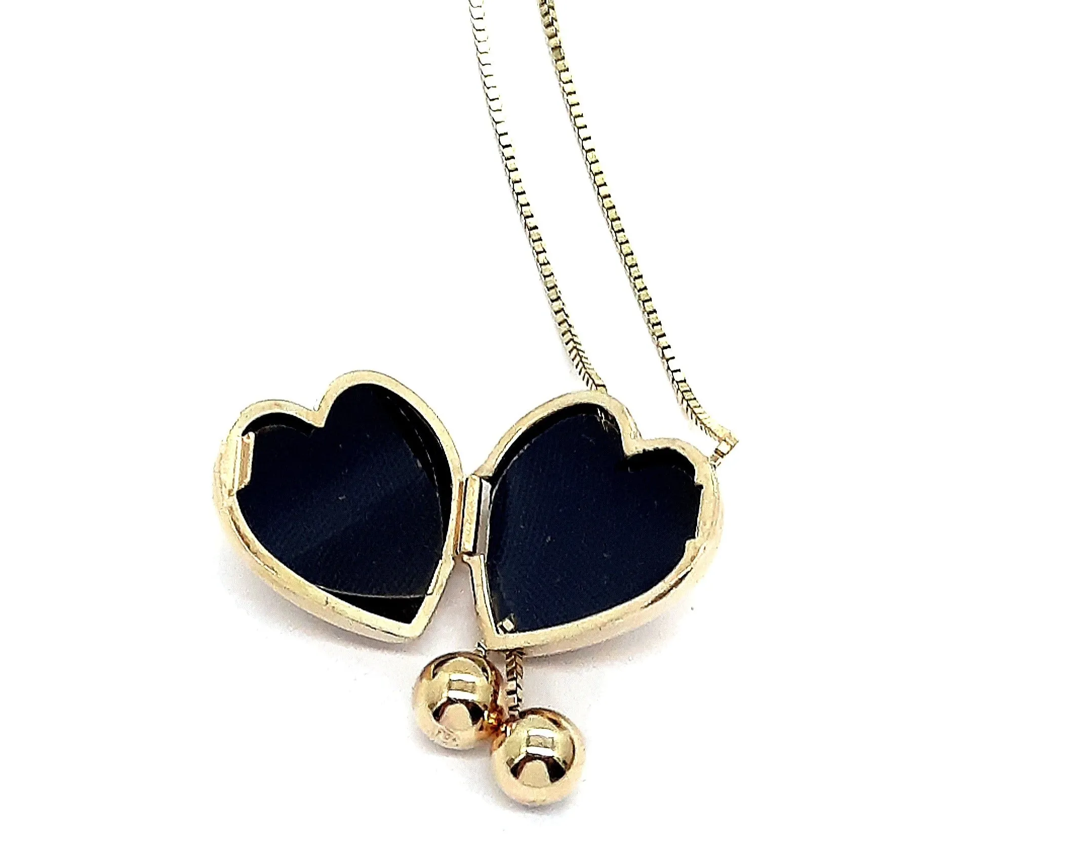 9ct Yellow Gold Chain Necklace with Heart Photo Locket