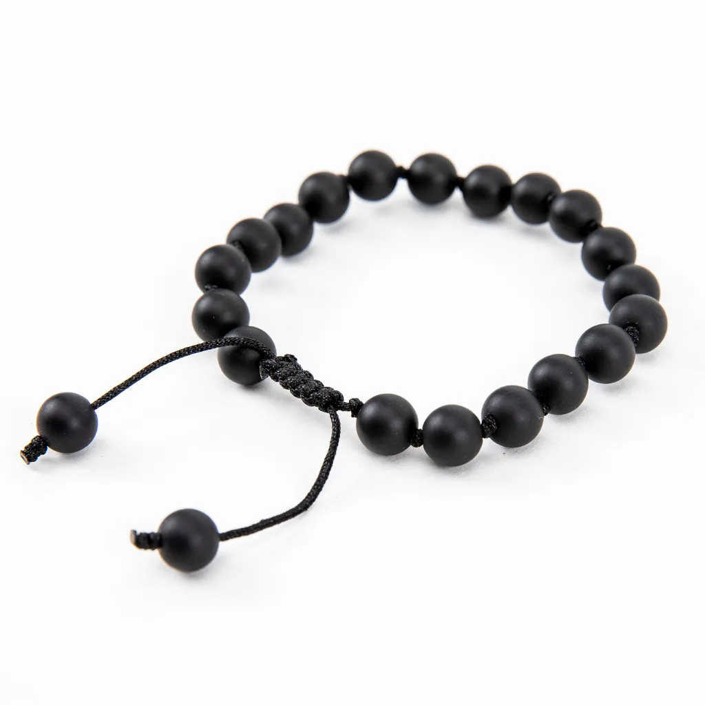 Adjustable Beaded Onyx Bracelet