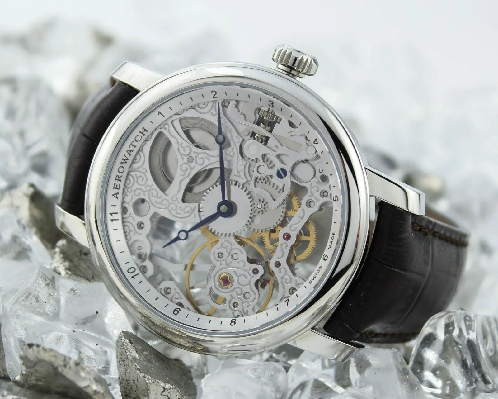 Aerowatch Renaissance Skeleton Manual Wind Mens Watch - REF. 57931 AA01