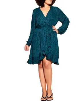 Amber Spot Dress | Teal / Black