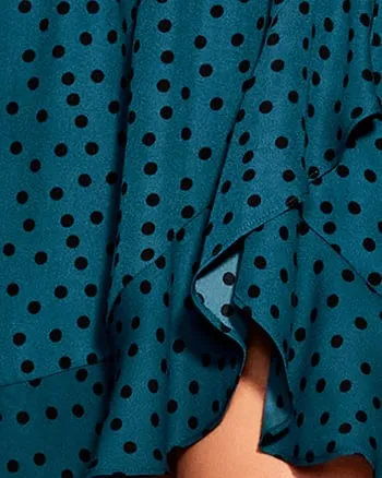 Amber Spot Dress | Teal / Black