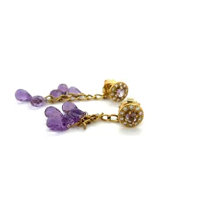 Amethyst Diamond Studs   Detachable Chandeliers