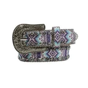 Angel Ranch Girls' Glitter Aztec Pattern Belt