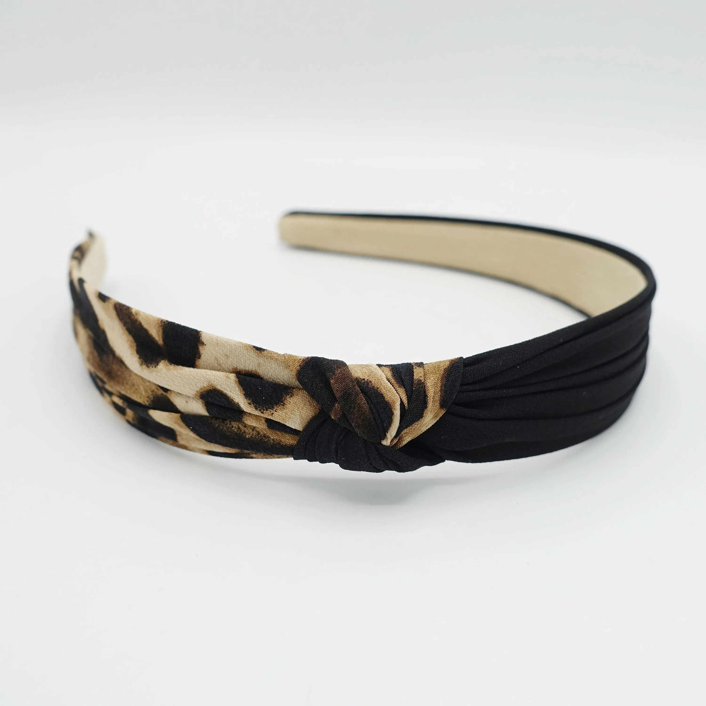 animal print headband two tone knotted hairband leopard python hair accessory for women