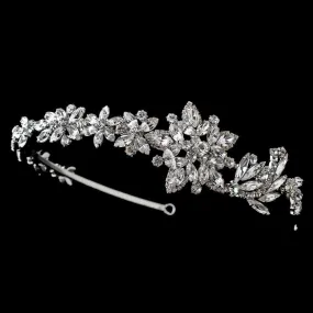 Antique Silver Vintage Bridal Headpiece with Side Accent