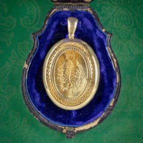 Antique Victorian Floral Locket 18ct Gold Boxed Circa 1890