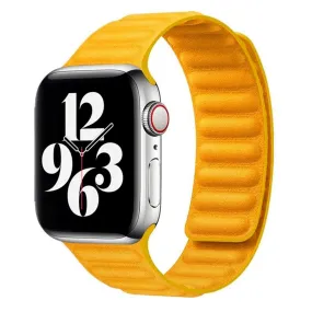 Apple Watch (38/40/SE/41/42mm) Lippa Magnetisk Finewoven Rem - Gul