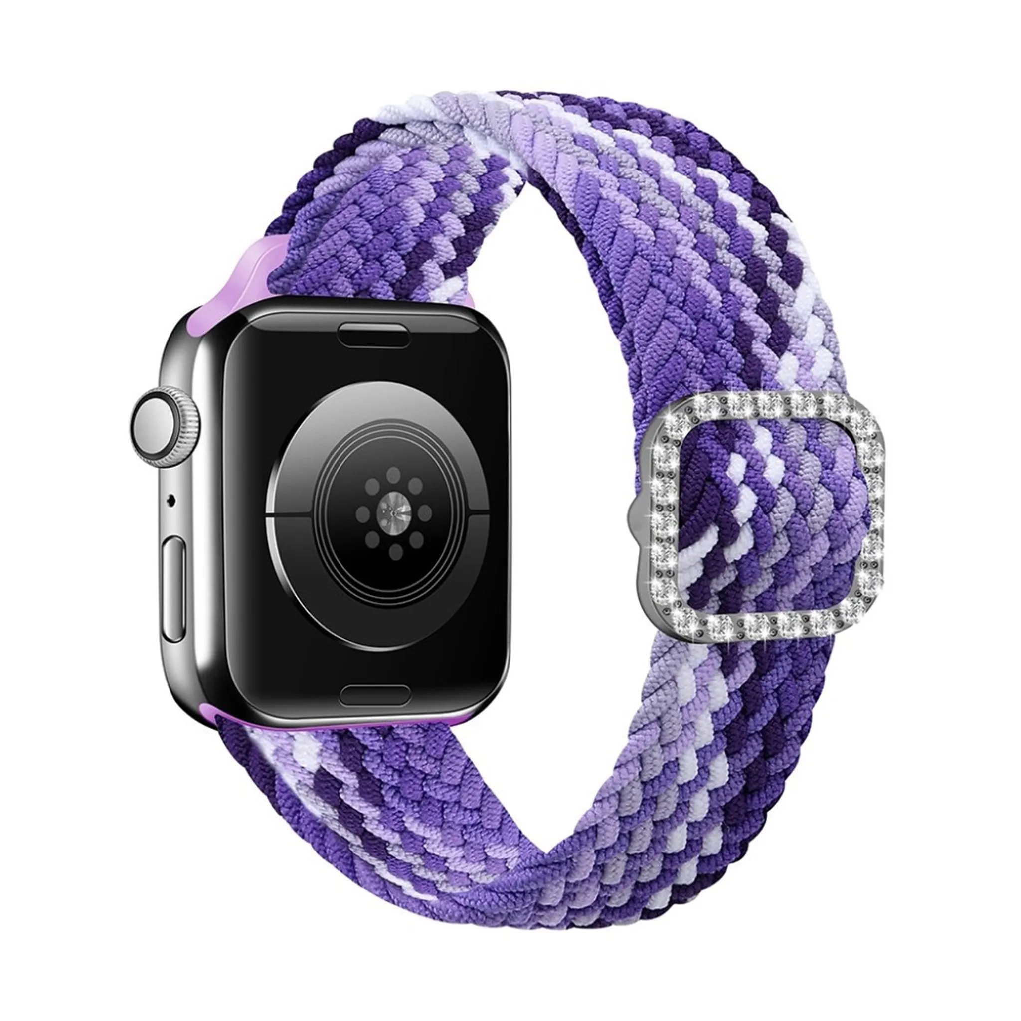 Apple Watch 40mm nylon watch strap in rhinestone buckle - Grape Purple