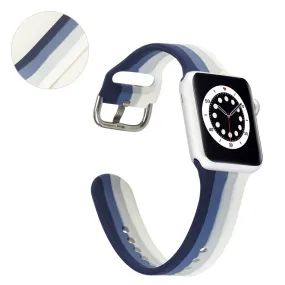 Apple Watch 40mm rainbow stripe silicone watch strap - Blue