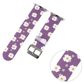 Apple Watch 40mm stylish pattern TPU watch strap - Purple Flower