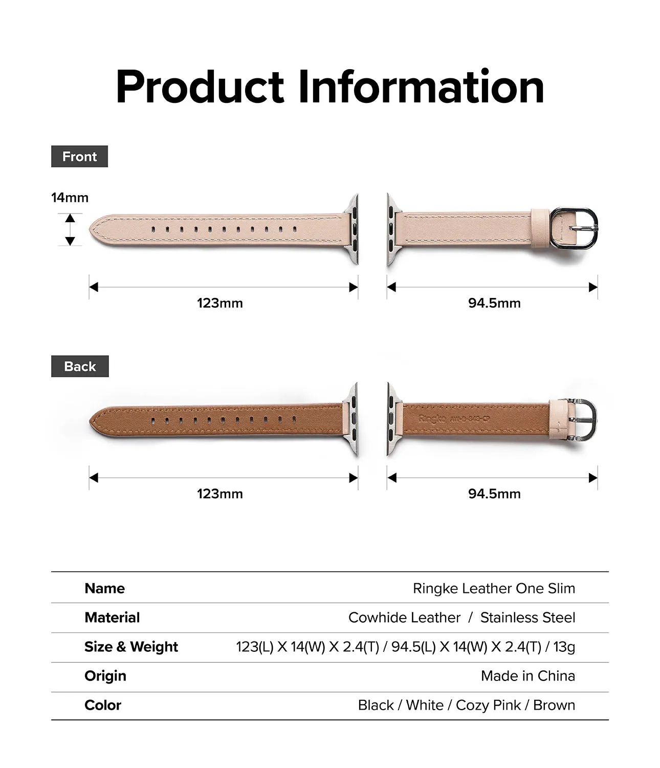 Apple Watch 41mm / 40mm / 38mm | Leather One Slim