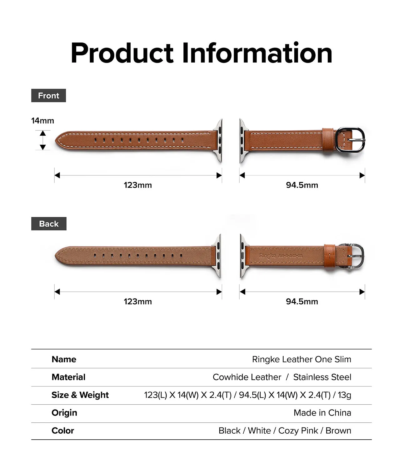 Apple Watch 41mm / 40mm / 38mm | Leather One Slim