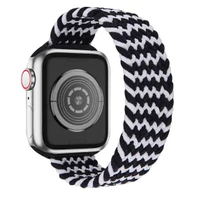 Apple Watch (41mm) elastic watch strap - Black / White / Size: M