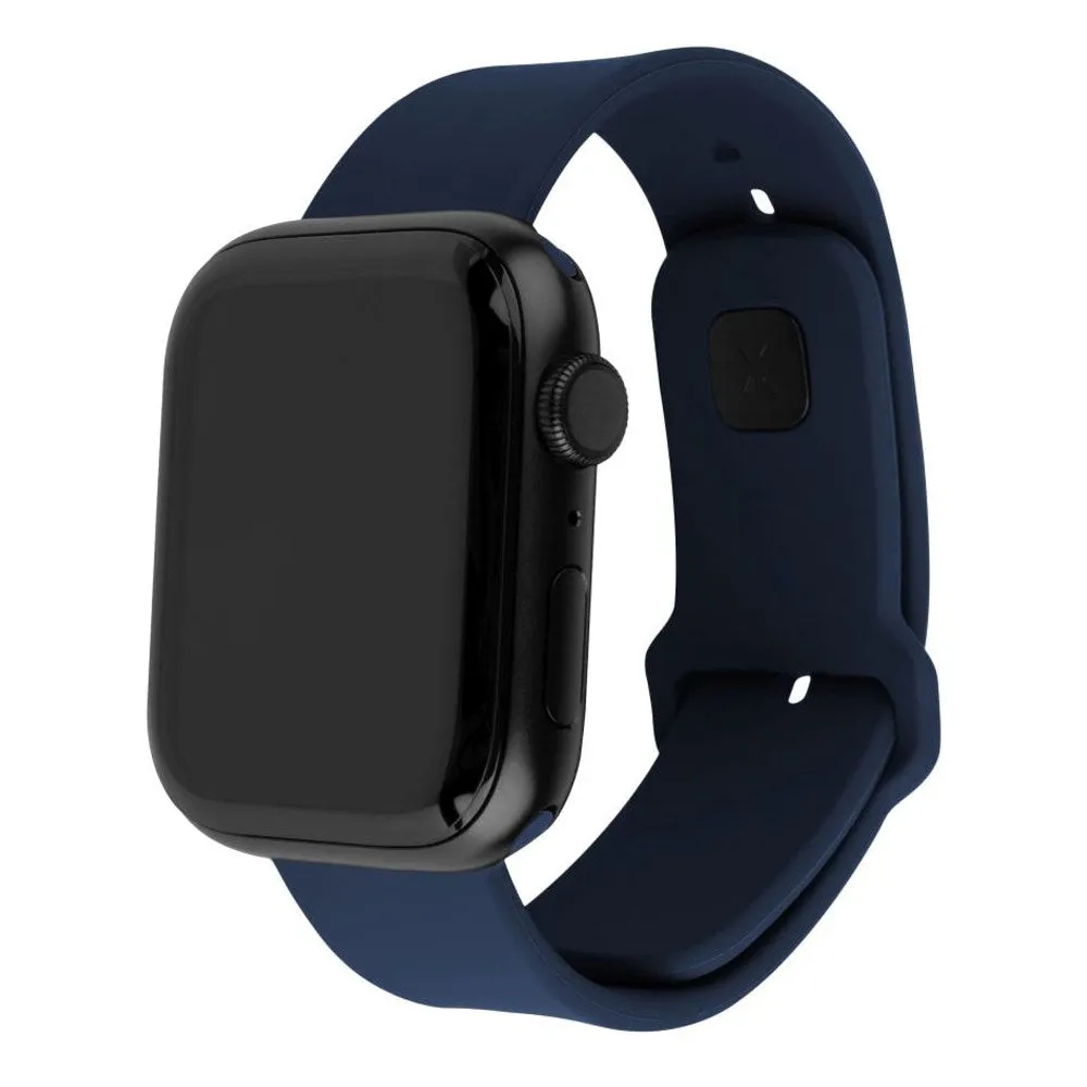 Apple Watch (42/44/SE/45/46/49mm) Fixed Wide Sporty Silikone Rem Sæt - Blå