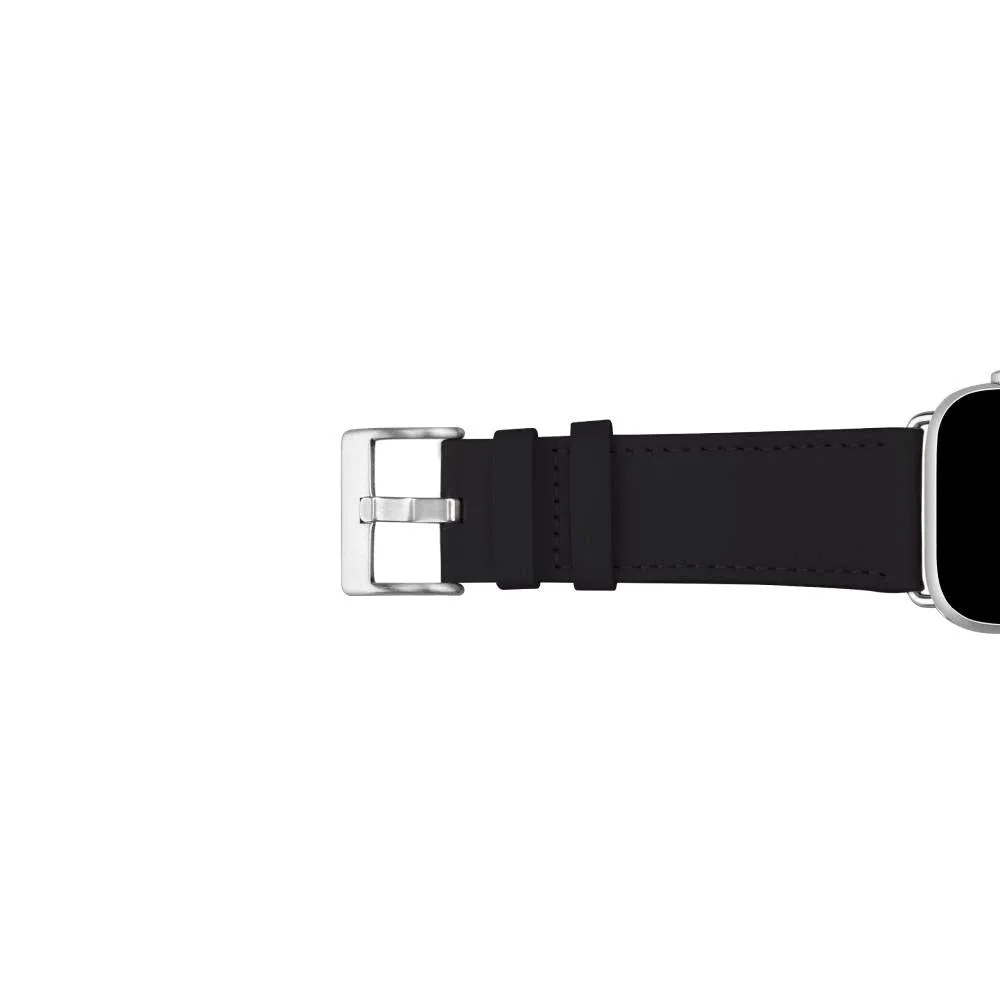 Apple Watch (42/44/SE/45/46/49mm) Puro E-CLASSIC Vegansk Læder Urrem - Sort