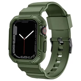 Apple Watch (42/44/SE/45mm) Plastik Cover og Rem - Grøn