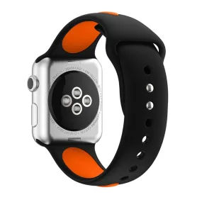 Apple Watch 42mm two-tone soft silicone watchband - Black   Orange