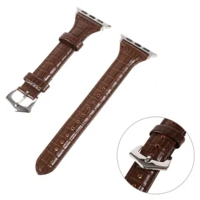 Apple Watch 44mm unique genuine leather watch strap - Coffee