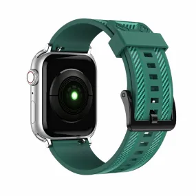 Apple Watch (45mm) carbon fiber silicone watch strap - Green