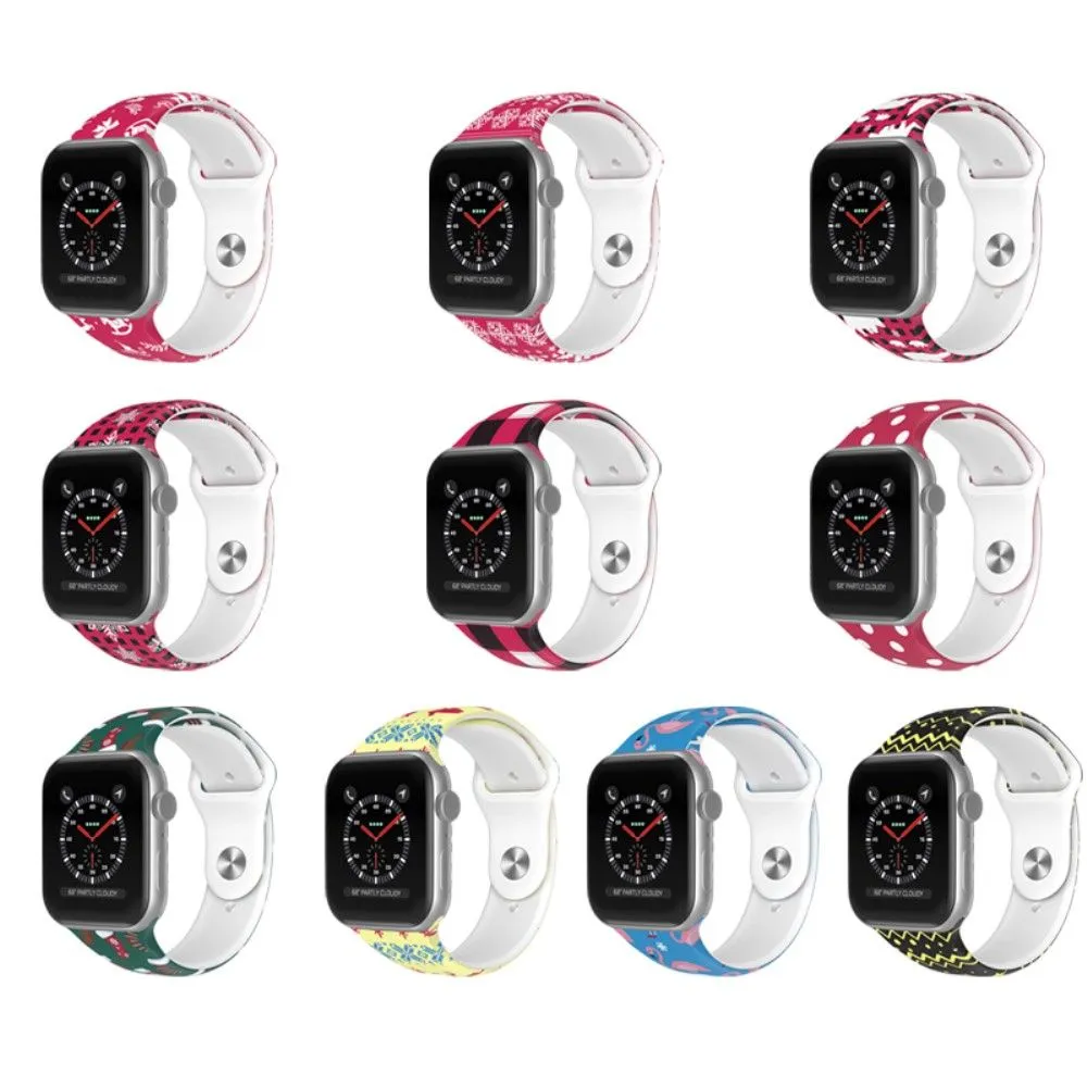 Apple Watch (45mm) christmas pattern silicone watch strap - Christmas Starry Sky / Size: S