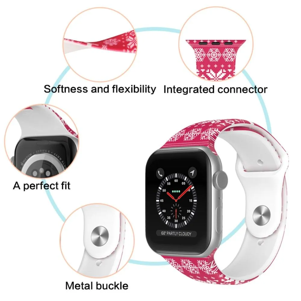 Apple Watch (45mm) christmas pattern silicone watch strap - Christmas Starry Sky / Size: S