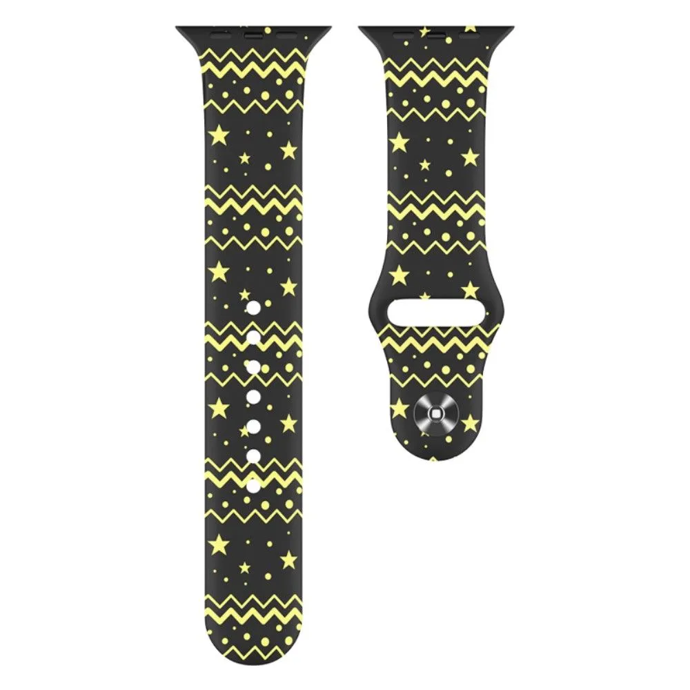 Apple Watch (45mm) christmas pattern silicone watch strap - Christmas Starry Sky / Size: S