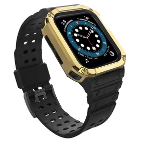 Apple Watch (45mm) contrast color TPU watch strap - Black / Gold