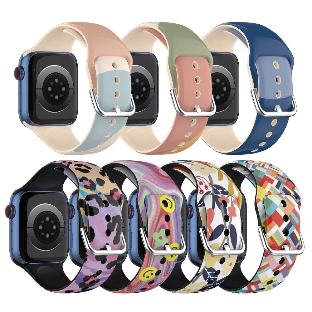 Apple Watch (45mm) IML colorful pattern silicone watch strap - Colorful Grids