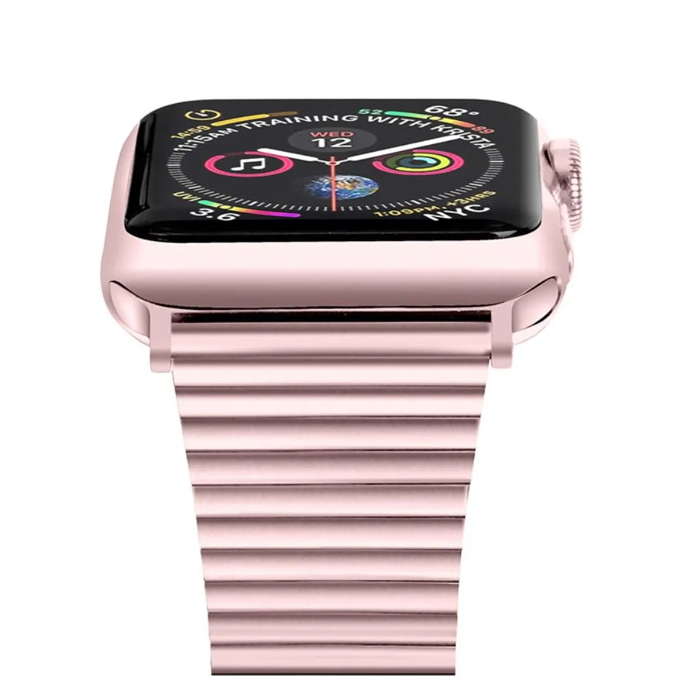 Apple Watch (45mm) stainless steel double buckle watch strap - Rose Pink