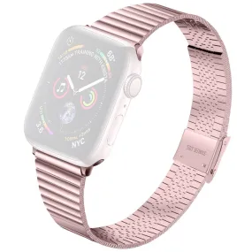 Apple Watch (45mm) stainless steel double buckle watch strap - Rose Pink