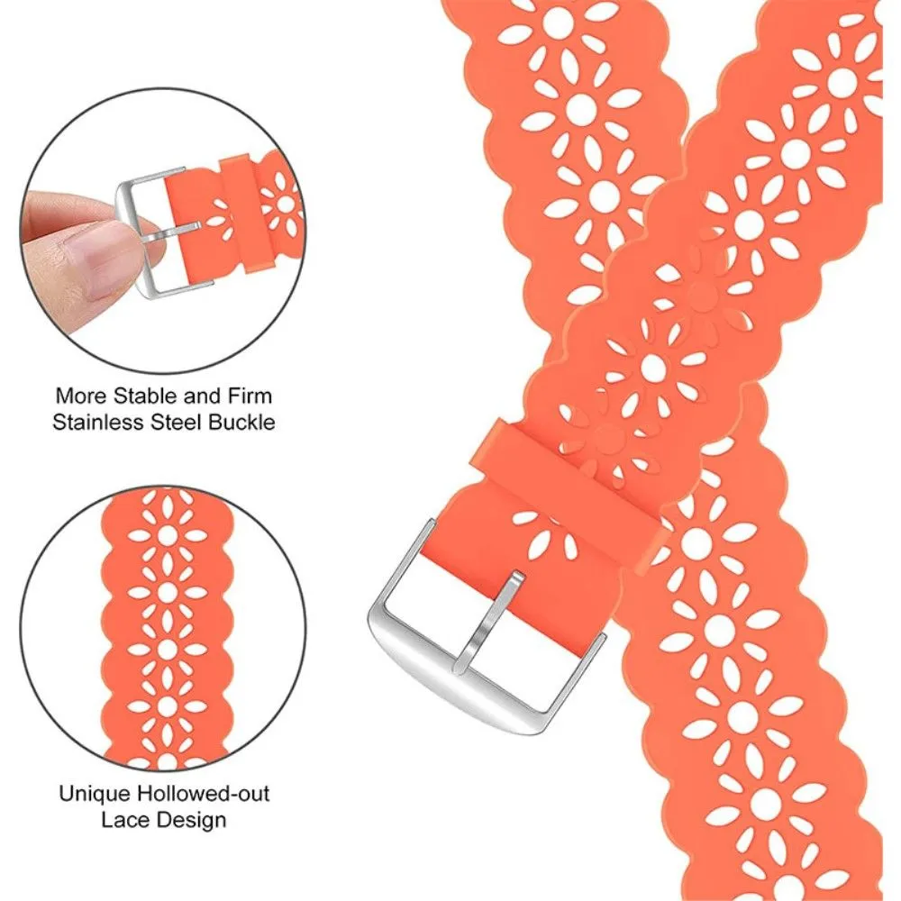 Apple Watch (45mm) stylish blossom silicone watch strap - Orange