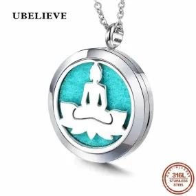 Aromatherapy Essential Oil Diffuser Necklaces - Buddha Locket Pendants