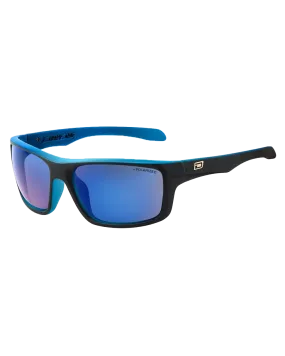 Axle Polarised Sunglasses in Satin Black & Crystal Blue