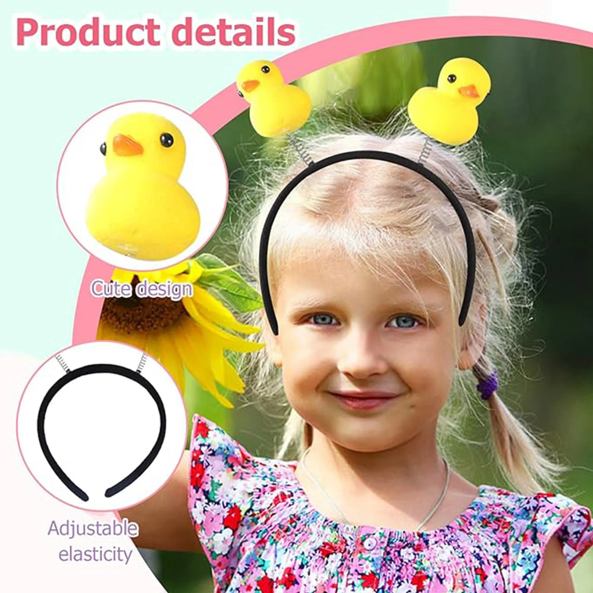 Babymoon Spring Baby Girl’s Headband with Ducks | Hairband Hair Accessories | Duck | Yellow