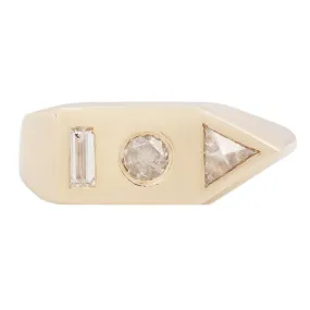 Bauhaus Signet Diamond Ring