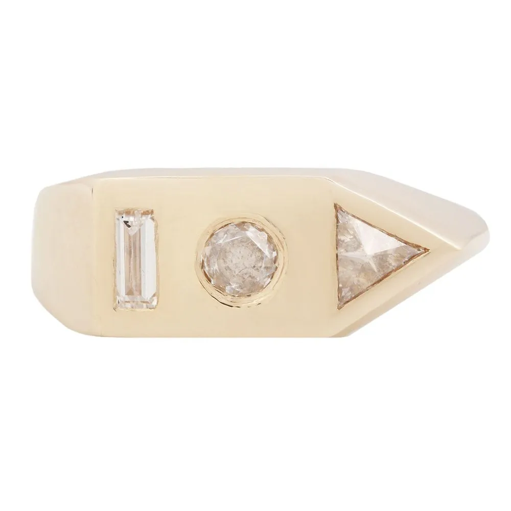 Bauhaus Signet Diamond Ring