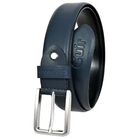 Blue Anti-Scratch Leather Belt for Men: Sizes from 30" to 46"