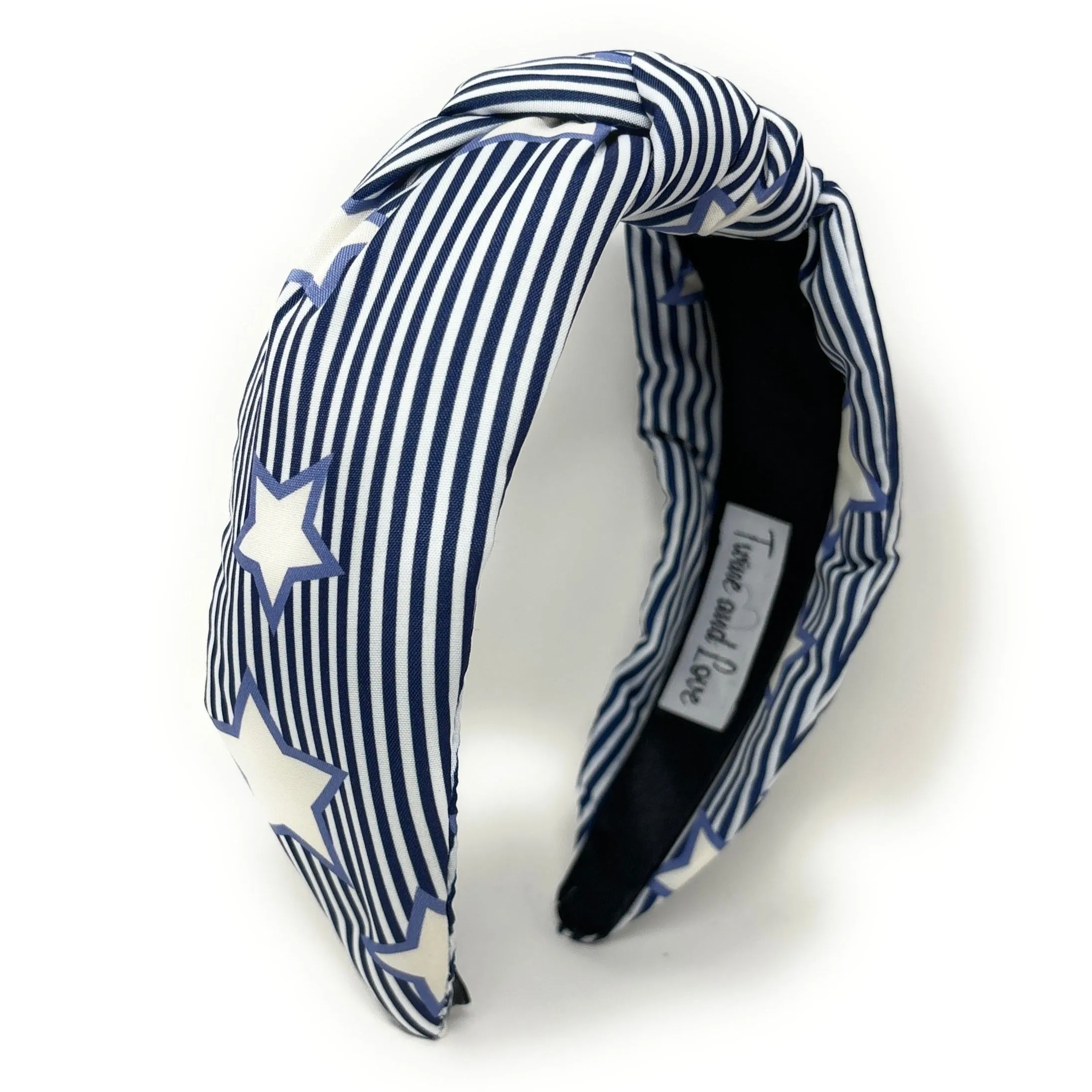 Blue Striped Stars Knot Headband